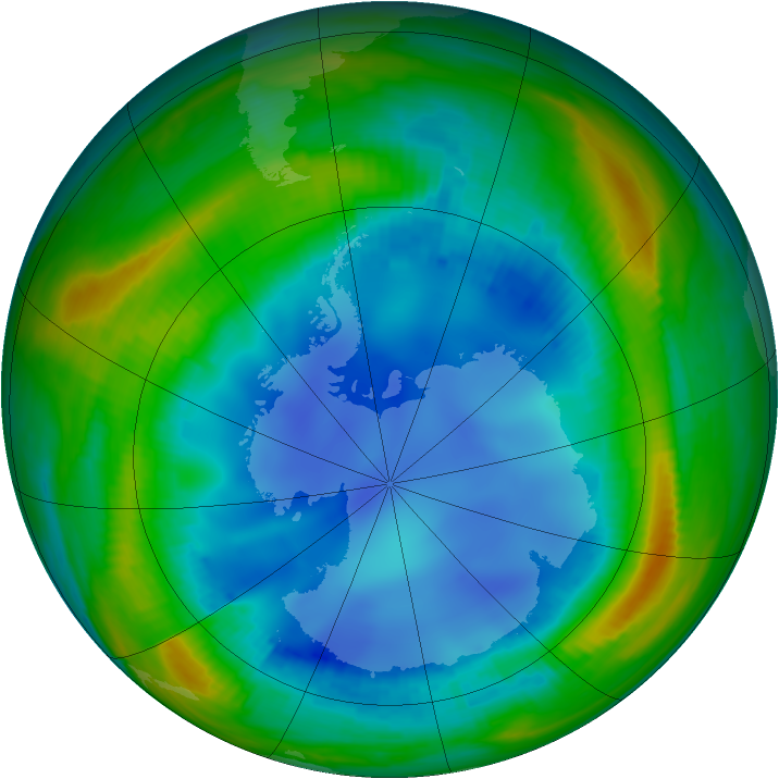 Antarctic ozone map for 02 August 1998